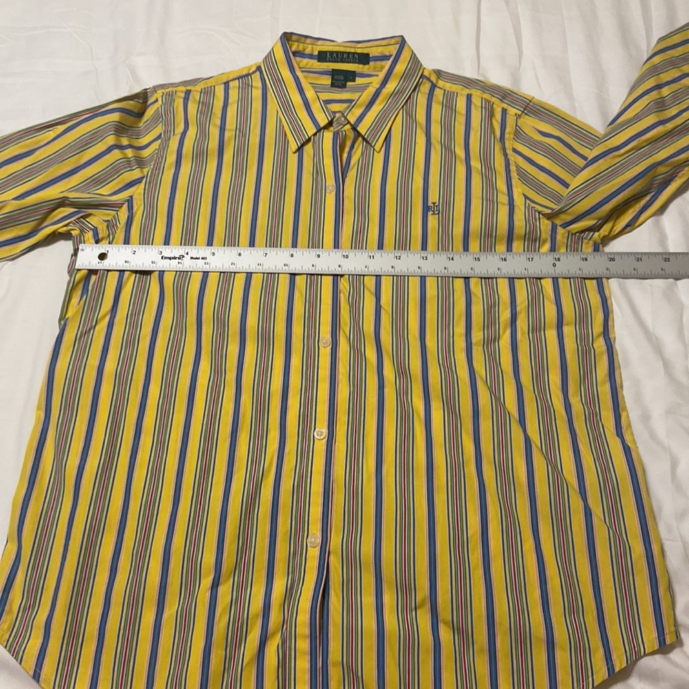 Ralph Lauren VTG Multi Colored Button-down 3/4 Sleeve Size L, Cotton Light EC - Picture 7 of 10